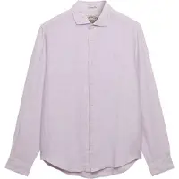 Superdry para hombre. M4011103A Camisa Riviera Lino lila (L), Casual, Manga larga, outlet 2026.