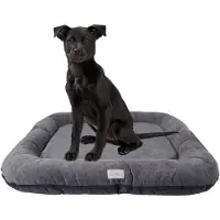 BOUTIQUEZOO Cama para perros: Impermeable, lavable. Alfombra para perros fabricada en material Codura. Ideal para uso interior y exterior, especialmente para perros grandes. Color: Grafito. Tamaño XL: 105 x 85 cm