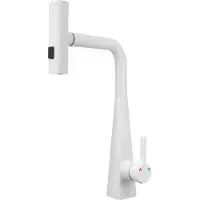 StarTech.com Grifo de cocina – Mezclador extraíble – Acero inoxidable 304 – Caño giratorio – Cartucho cerámico – Conexión G3/8 – Montaje en lavabo – Blanco