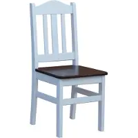 Koma Tools Silla de comedor, pino macizo, blanco/tono nogal, altura 96 cm
