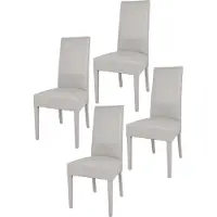 STOCK LINE t m c s Tommychairs - Juego de 4 sillas modernas LUISA para cocina y comedor, estructura robusta de haya lacada en color gris claro, tapizadas y revestidas con cuero sintético gris claro