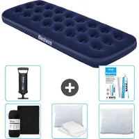 Bestway Colchón inflable – Para 1 persona – 76 x 185 x 22 cm – Azul – Incluye accesorios
