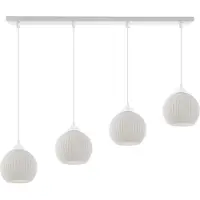 Light11 HOME RIFFLE: Lámpara colgante blanca, 4 unidades, con esferas blancas, casquillo E27