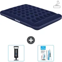Bestway Colchón inflable - Para 2 personas - 152 x 203 x 28 cm - Azul - Incluye accesorios