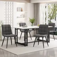 Sweiko Mesa de comedor , lujo accesible. Mesa rectangular de diseño moderno para cocina, con 1 juego de patas metálicas, ideal para comedor o sala de estar, dimensiones: 140x80 cm