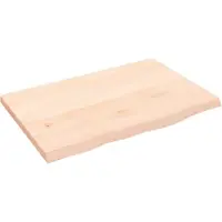 Syfax Encimera de baño madera maciza sin tratar 60x40x2 cm