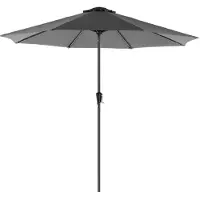 In And OutdoorMatch Sombrilla And OutdoorMatch Edna - 300 cm - inclinable - para camping - redonda - de pie - gris - protección UV 50 - ideal para terraza, balcón, jardín o playa