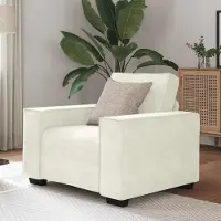 Prolenta Maison Exclusive - Sillón crema, 100x78x84 cm, tapizado en terciopelo