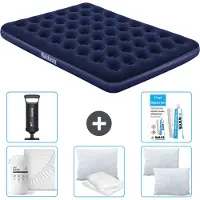 Bestway Colchón hinchable – Para 2 personas – 152 x 203 x 22 cm – Azul – Incluye accesorios