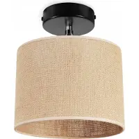 Light11 HOME Lámpara colgante para techo, pantalla de lámpara de yute, 20 cm
