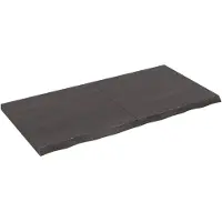 Syfax Encimera de baño madera tratada marrón oscuro 120x60x(2-4) cm