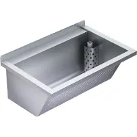 Franke KWC, lavabo de acero inoxidable V2A, modelo SIRIUS, dimensiones 750x354x500 mm, para montaje en pared, desagüe trasero en el lado derecho, 1 unidad.