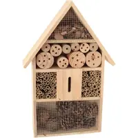 Markenlos Casa grande para insectos, hecha de madera, de 50 cm, nido natural para abejas, mariposas y escarabajos