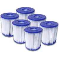 Bestway 6 cartuchos de filtro , tamaño 1, modelo 58093. Filtros para bombas de piscinas, con un diámetro de 8 cm y una altura de 9 cm