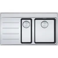 Franke - Fregadero MYTHOS MYX 251 A - Con un lavabo a la derecha - con válvula de pulsador / Fregadero de acero inoxidable / Diseño Slimtop / Integrado al plano de la encimera