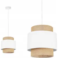 Light11 HOME Lámpara de techo colgante, tipo candelabro, pantalla de lámpara, estilo bohemio, material: yute
