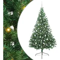 Syfax Árbol de Navidad Artificial Preiluminado Verde 210 cm PVC