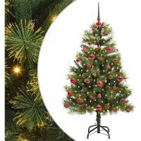 Syfax Árbol de Navidad artificial con ramas plegables y conos 150 cm