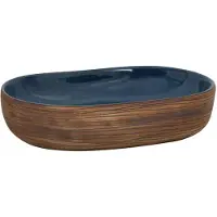 Syfax Lavabo sobre encimera ovalado cerámica marrón y azul 59x40x14cm