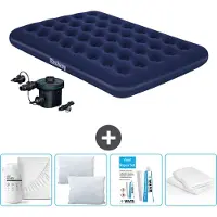 Bestway Colchón inflable - Cama doble - 137 x 191 x 22 cm - Azul - Incluye accesorios