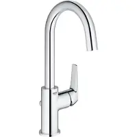 GROHE Grifo para lavabo, Start Flow, monomando, tamaño L, cromo, con sistema de ahorro de agua
