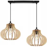 Light11 HOME Lámpara colgante, lámpara de techo, madera, pantalla de lámpara LED