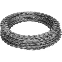 Syfax Alambre de espino rollo helicoidal 2 uds acero galvanizado 60 m