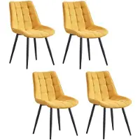 CasaDolce , silla de comedor ABSY, color amarillo, juego de 4 sillas de alta calidad y confort, dimensiones: 53 cm de ancho x 55 cm de profundidad x 88 cm de altura