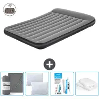 Bestway Colchón inflable - Para 2 personas - 152 x 203 x 30 cm - Gris - Incluye accesorios