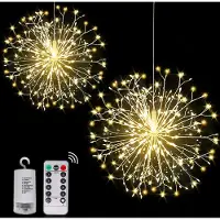 Lapalife Guirnalda de luces LED con forma de estrella, 8 modos de iluminación, ideal para interiores, jardines, fiestas, Navidad y decoración, luz blanca cálida