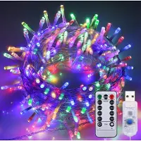 Lapalife Cadena de luces de 10 metros, con 100 LEDs, 8 modos de iluminación, conexión USB, resistente al agua, con mando a distancia, ideal para decoración de fiestas, Navidad, bodas, etc. (Multicolor)