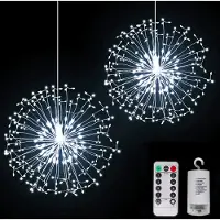 Lapalife Guirnalda de luces LED con forma de estrella, 8 modos de iluminación, ideal para decoración interior, jardín, fiestas, Navidad, color blanco