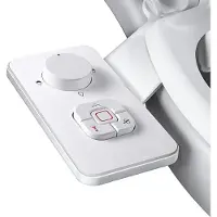Zelurxx Asiento de bidé, asiento de inodoro con función de bidé no eléctrico, con dos boquillas autolimpiantes retráctiles, limpieza frontal y trasera, ajustable, color blanco