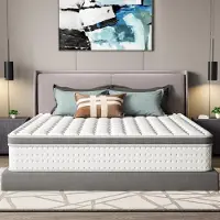 DEWINNER Colchón híbrido , 140 x 190 x 25 cm, con muelles ensacados y espuma viscoelástica, 7 zonas de confort, firmeza media, Öko-TEX