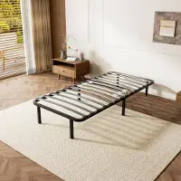 DEWINNER – Somier de láminas de 90 x 190 cm | Somier estable y cómodo de 90 x 190 cm | Incluye estructura de cama metálica con 6 patas | 14 lamas de madera de álamo
