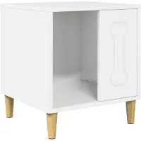 vidaXL Caseta para perros, blanco brillante, 44 x 42 x 49 cm, material de madera