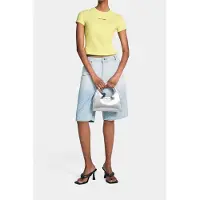 Daily Paper Logotype Cropped Short Sleeve T-shirt Daiquiri Green Talla: XL | Camisetas de Seda Outlet | Mujer | Verde