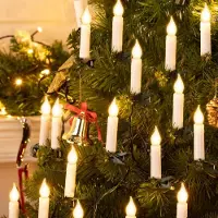 Lapalife Guirnalda de luces con 20 velas LED, 2,3 metros de largo, luz blanca cálida. Velas decorativas sin llama, con clips, ideales para interiores, fiestas, árboles de Navidad y decoración