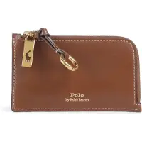 Ralph Lauren para mujer. 427P04988001 Tarjetero Polo ID de piel con cremallera marrón (OSFA), Casual, outlet 2026.