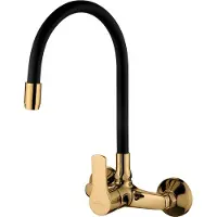 Invena Grifo de cocina Verso con caño flexible, color dorado