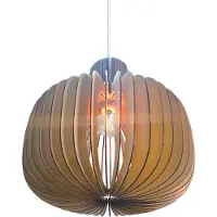 Nordlux Lámpara colgante Hazo, Ø 43 cm, color natural, madera