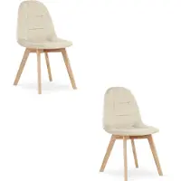 Leobert Sillón - - Bora - Terciopelo beige - 44,5 x 54 x 81,5 cm - Juego de 2 unidades