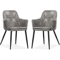 MX Sofa Venz, silla, color gris claro (juego de 2 sillas)