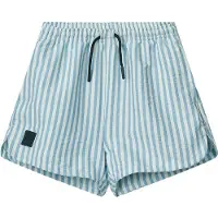 Liewood - Kid's Aiden Seersucker Board Shorts - Shorts de surf size 128, gris