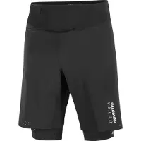Salomon - Ropa para trail running - S/Lab Ultra 2In1 Short M Deep Black Deep Black de Lana - Talla L - Negro