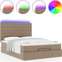 Syfax Estructura cama otomana colchón cuero sintético cappucino