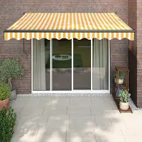 Prolenta Maison Exclusive - Toldo manual de 3 x 2,5 metros, con rayas amarillas y blancas