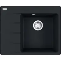 Franke - Fregadero CNG 611-62 ONYX, con cuba derecha y sistema de control excéntrico / Medidas de corte: 600 x 480 mm, radio R15 / Fregadero de granito