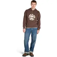 Timberland Holiday Graphic Hoodie Chocolate Brown Talla: L | Sudaderas con Capucha Outlet | Hombre | Marrón