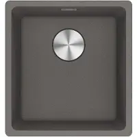 Franke Fregadero empotrable Maris, lavabo de Fragranit, modelo MRG 110-37, color gris piedra, con pulsador, acero inoxidable, a partir de 45 cm. Referencia: 125.0683.057.